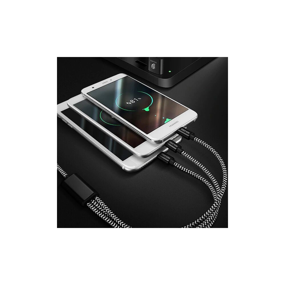 DUX DUCIS 3in1 Usb Type C-İPhone Ve Mikro Kopmaz Usb kablo Hızlı Şarj