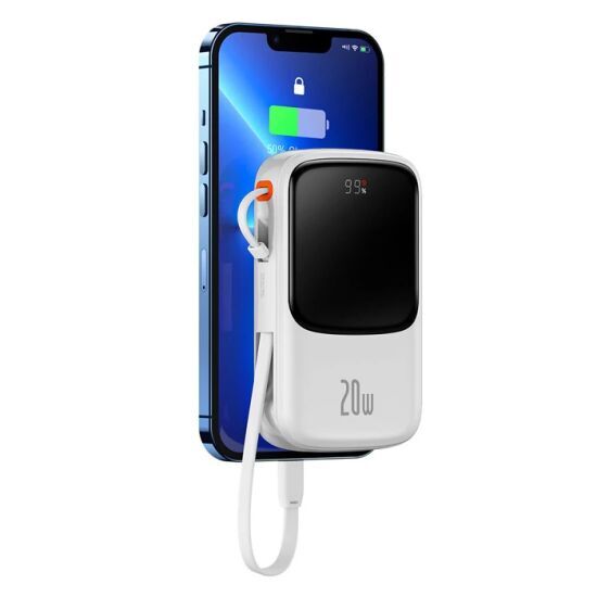 Qpow Pro Dijital Göstergeli 10000mAh 20W Hızlı Şarj Powerbank iPhone L
