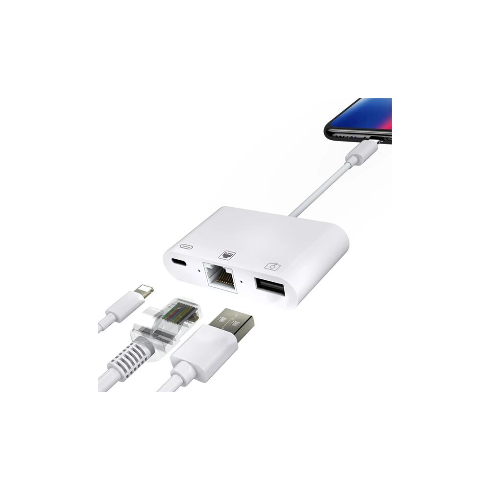 İPhone/İPad 3İN1 Ethernet RJ45 Ve Usb Kamera Adaptörü NK107