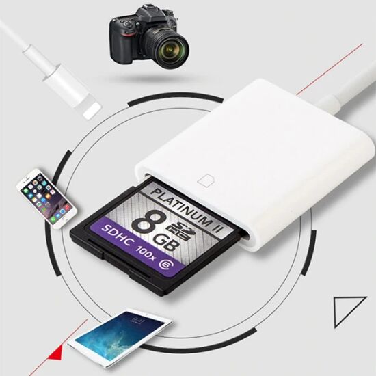 İPhone/İPad Lightning To SD Kart Hafıza Kart Adaptörü NK105