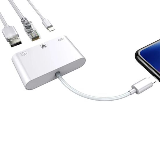 İPhone/İPad 3İN1 Ethernet RJ45 Ve Usb Kamera Adaptörü NK107