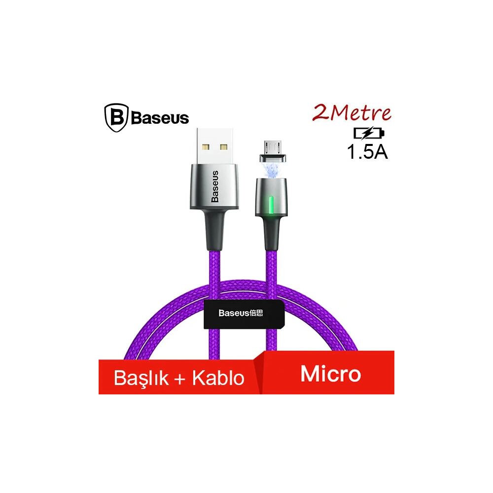Baseus Zinc Magnetic Usb Kablo Şarj Android Mikro Başlık 2Metre 1.5A