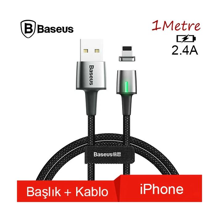 Baseus Zinc Magnetic Usb Kablo Şarj İPhone 14-13-12-11 1Metre