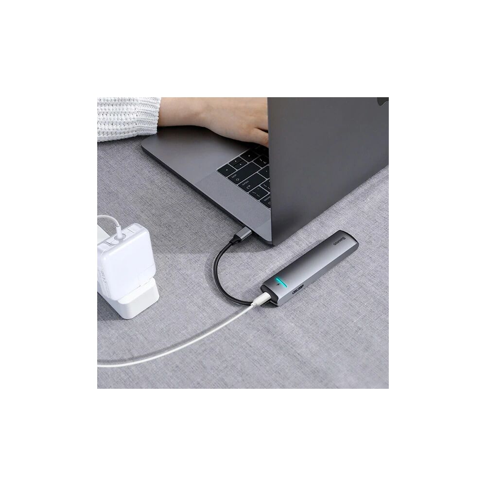 Baseus Usb Type C 6in1 HDMI 3x USB 3.0 RJ45 Çoğaltıcı Adaptör