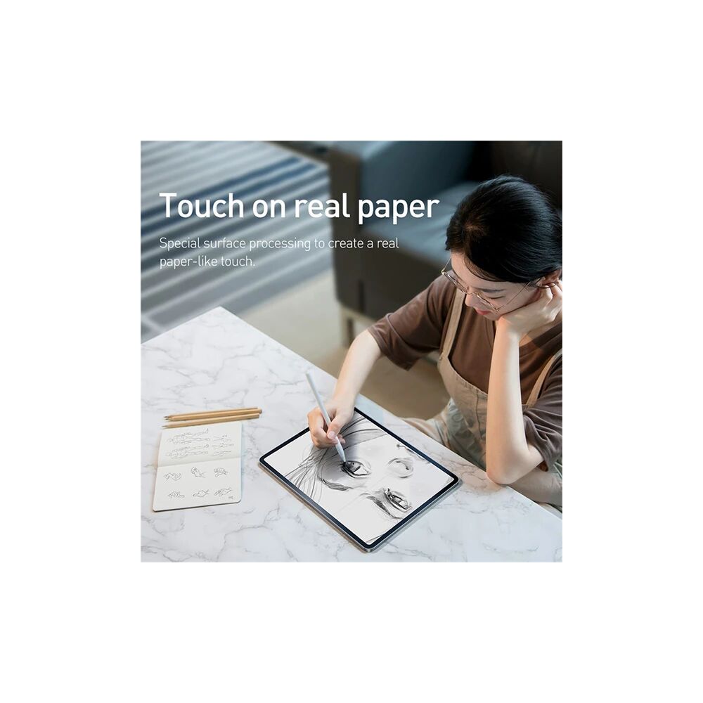 Baseus İpad Pro 12.9 İnch 2021-2020-2018 Paper Like Film Darbe Emici P