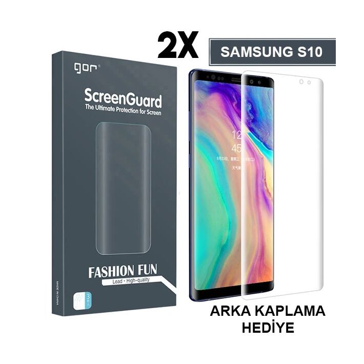 Gor Sm Galaxy S10 3d Kavisli Darbe Emici Full Ekran Koruyucu 2 Adet Se