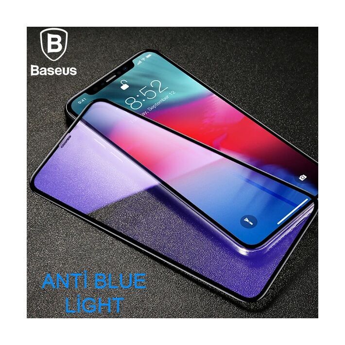 Baseus İphone 11 Pro 0.3mm Rigid Edge Anti Blue Light Kırılmaz Cam Kor