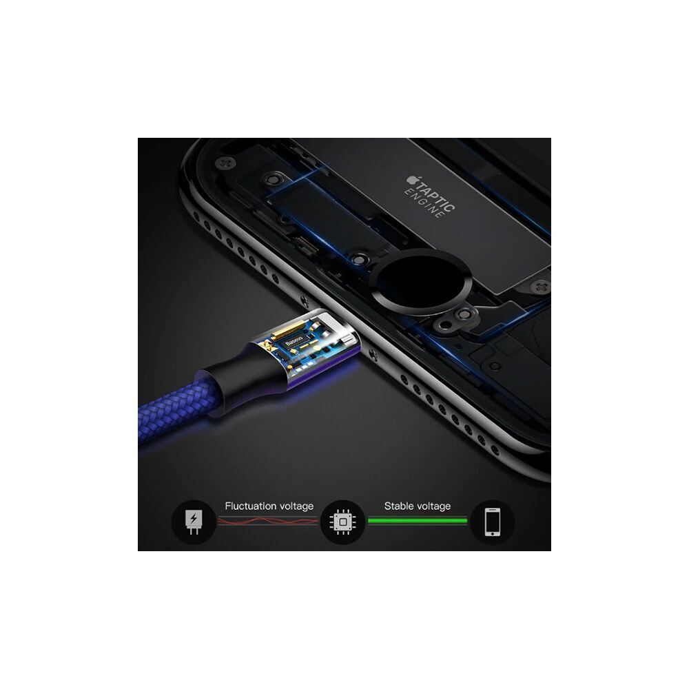 Baseus Rapid Series 2in1 İphone+ Micro Usb 3.0A Usb Kablo Şarj 120cm