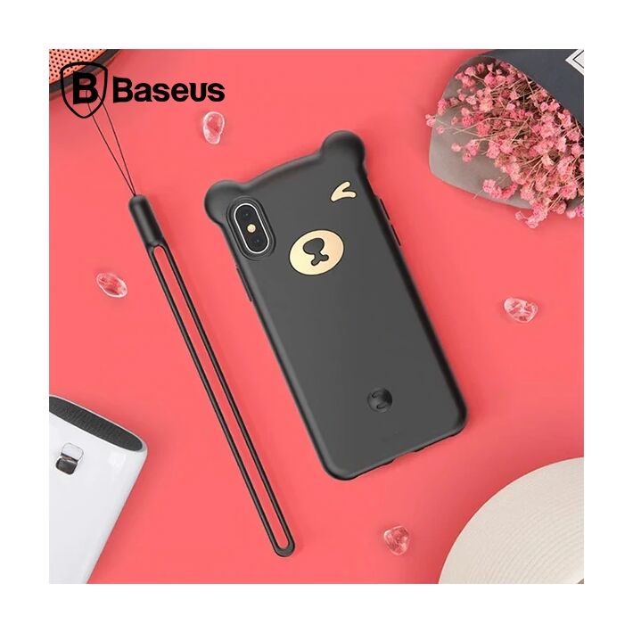 Baseus İPhone Xs Max Bear Sevimli Ayı Figür Soft Silikon Kılıf