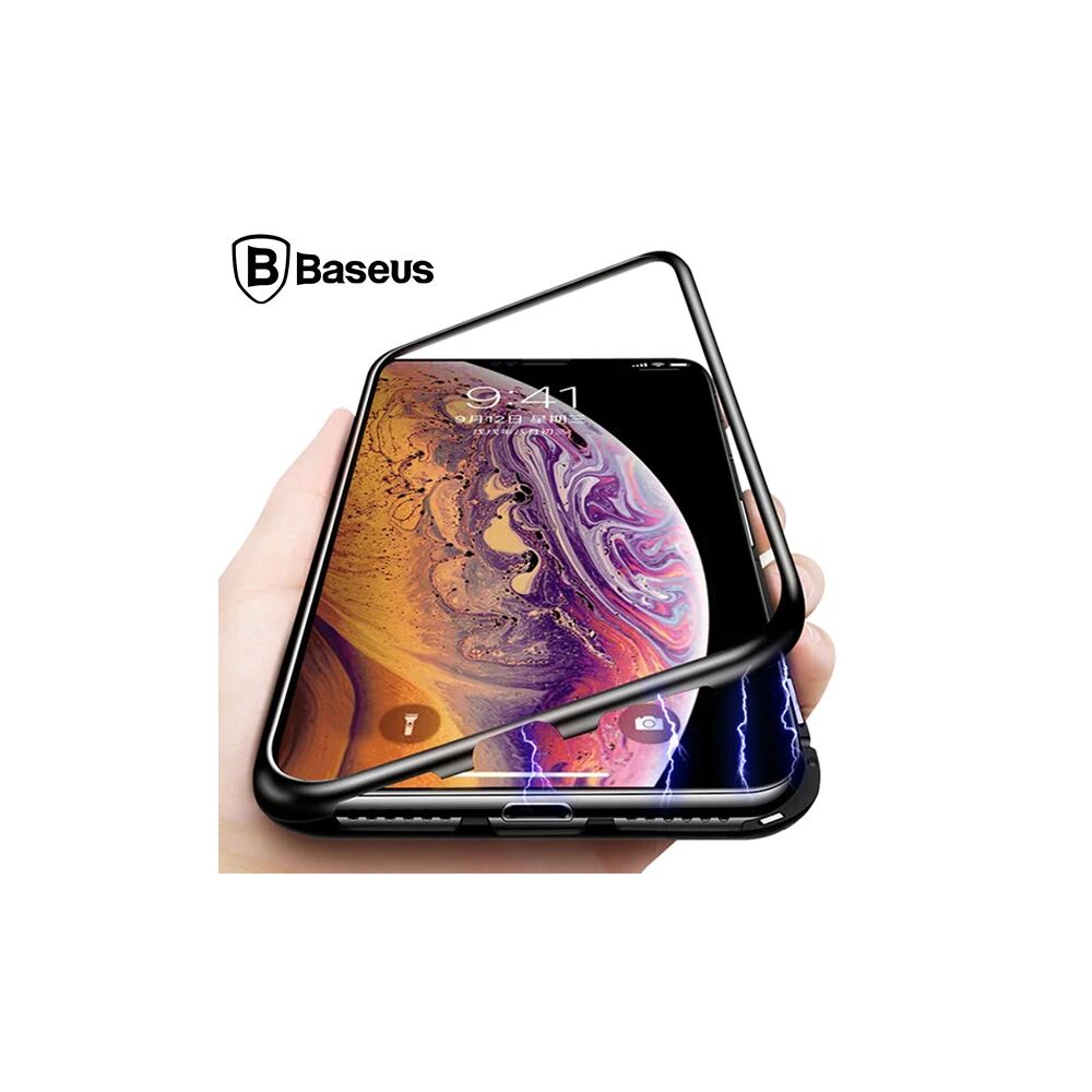 Baseus İPhone Xs Max Arkası Cam Manyetik Metal Frame Kılıf