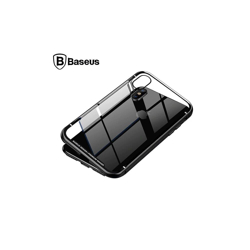 Baseus İPhone Xs Max Arkası Cam Manyetik Metal Frame Kılıf