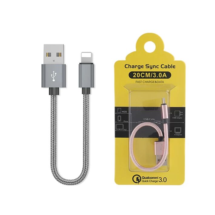 Ally İPhone İOS 3.0A Hızlı Şarj Halat Usb Kablo 20cm